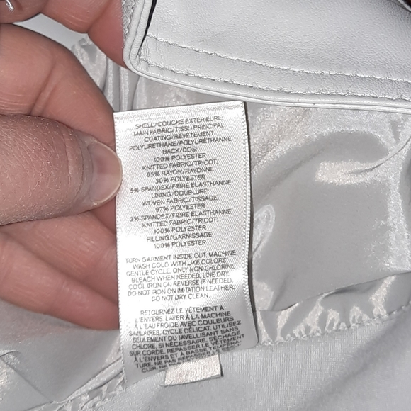 Express Faux Leather Biker Jacket Quilted Gray Medium - Picture 5 of 11